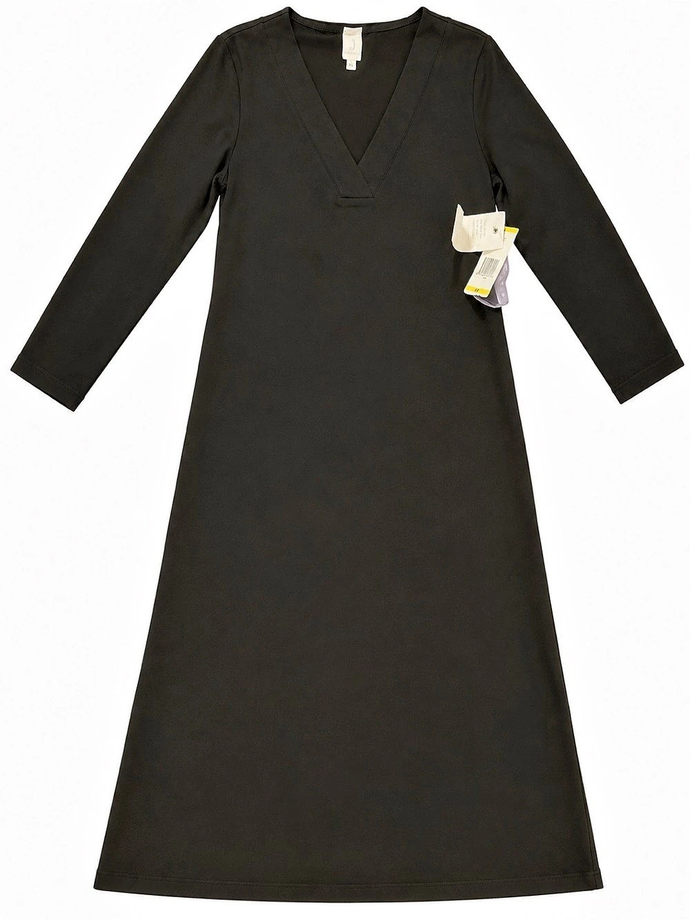 Jones New York Long Sleeve Black V-Neck Dress Size Medium NWT